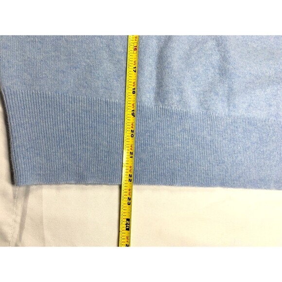 NEW J Crew Cashmere Shrunken T Shirt Sweater XL Light Blue Short Sleeve Luxury - Picture 7 of 10